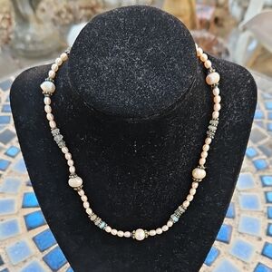 Elegant Pearl and Sterling Silver Necklace